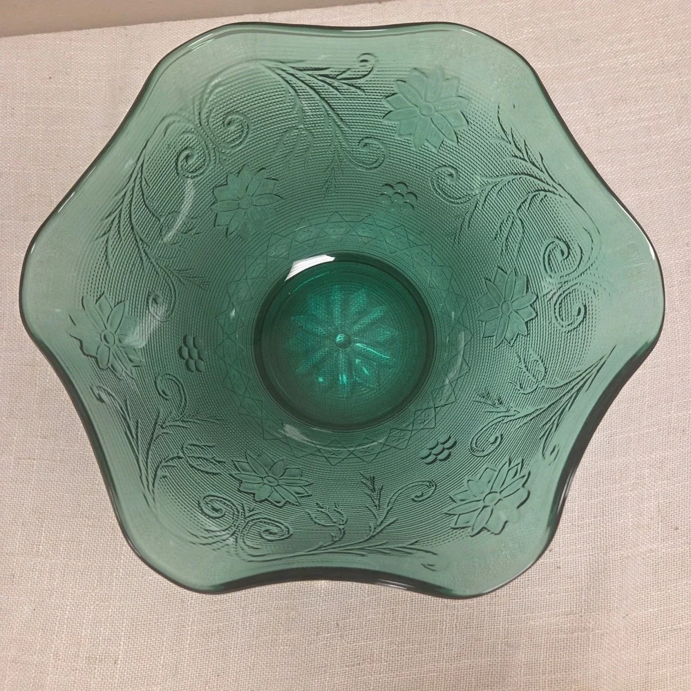 Indiana Glass Bowl Sandwich Spruce Green